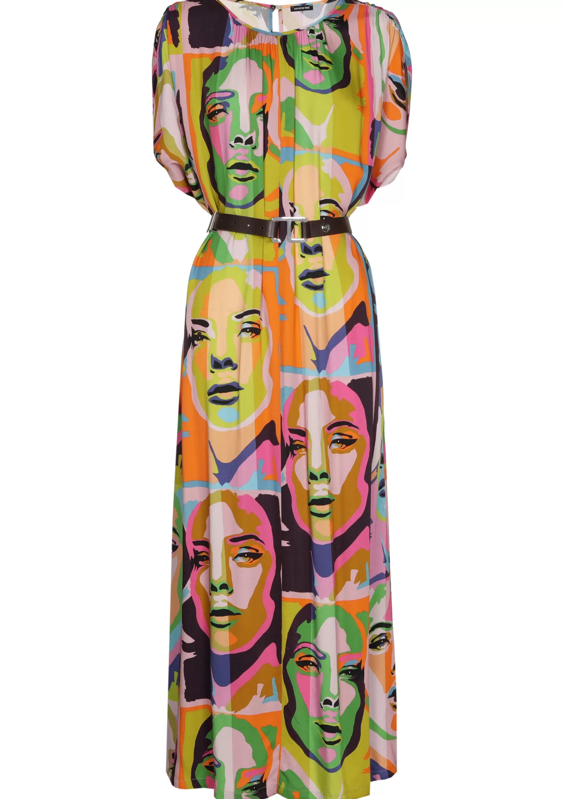 Shop 1142-79 / Soepelvallende Pop-Art Midi Jurk Vrouwen Jurken