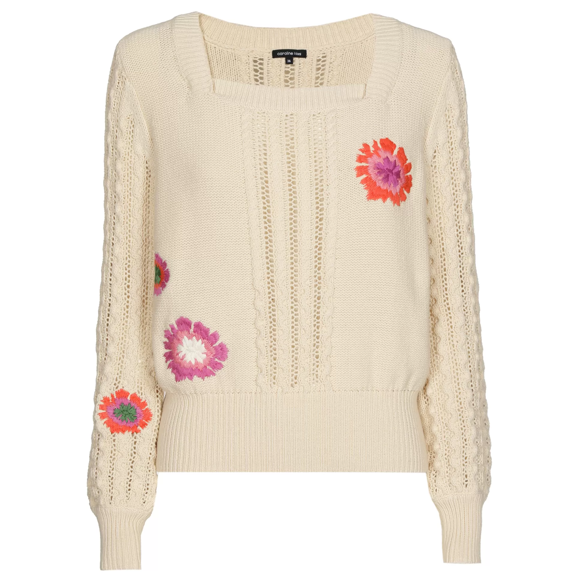 Hot 1222-34 / Katoenen Pull Met Broderie Vrouwen Pulls