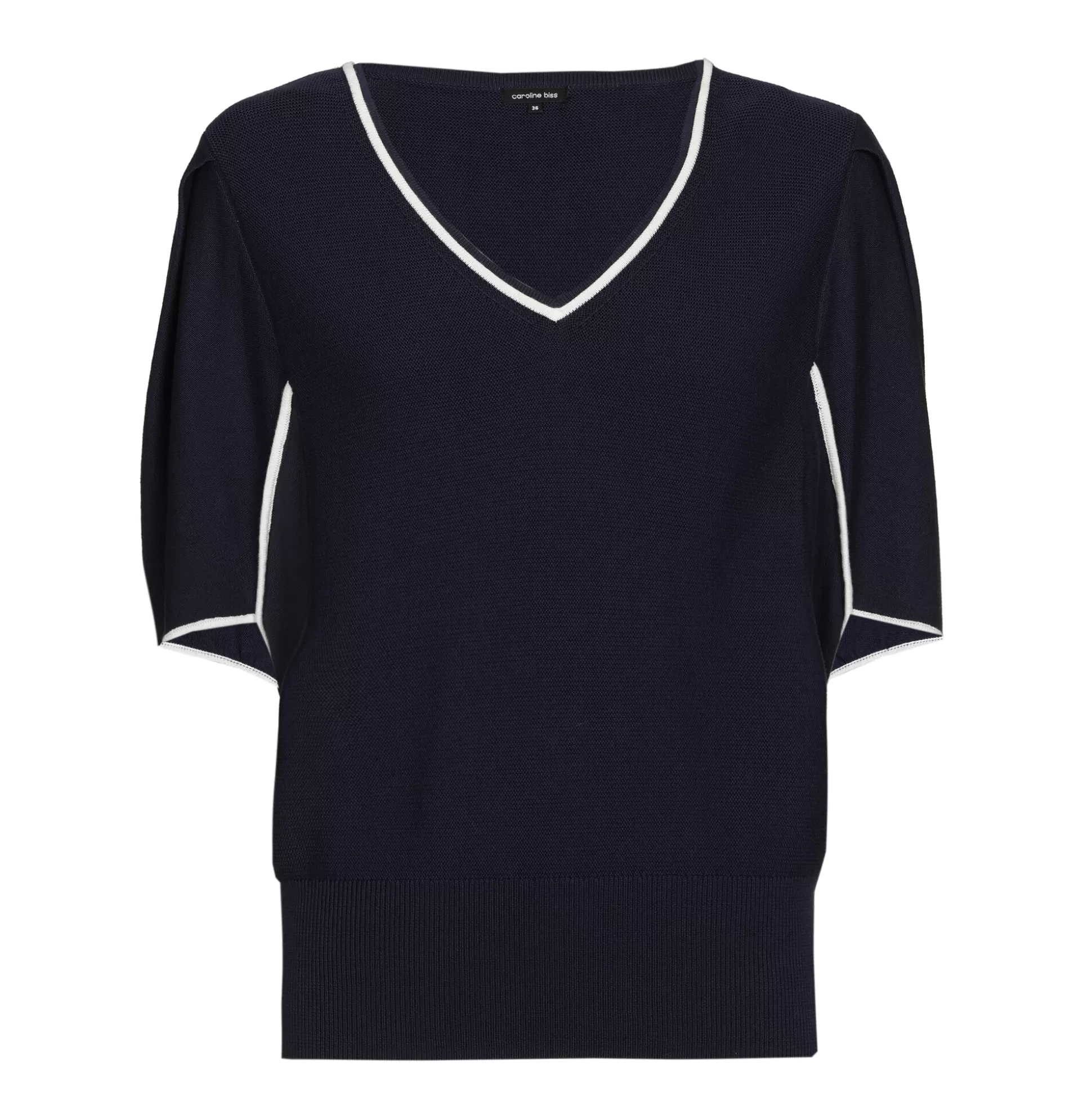 Outlet 1247-21 / Fijn Gebreide Pull Met Mouweffect Vrouwen Pulls