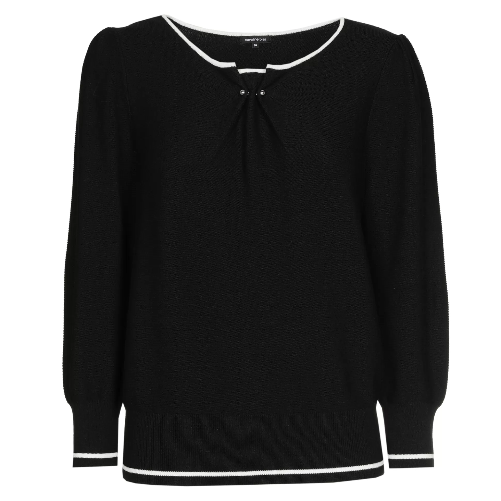 Outlet 1248-10 / Fijn Gebreide Bicolor Pull Vrouwen Pulls