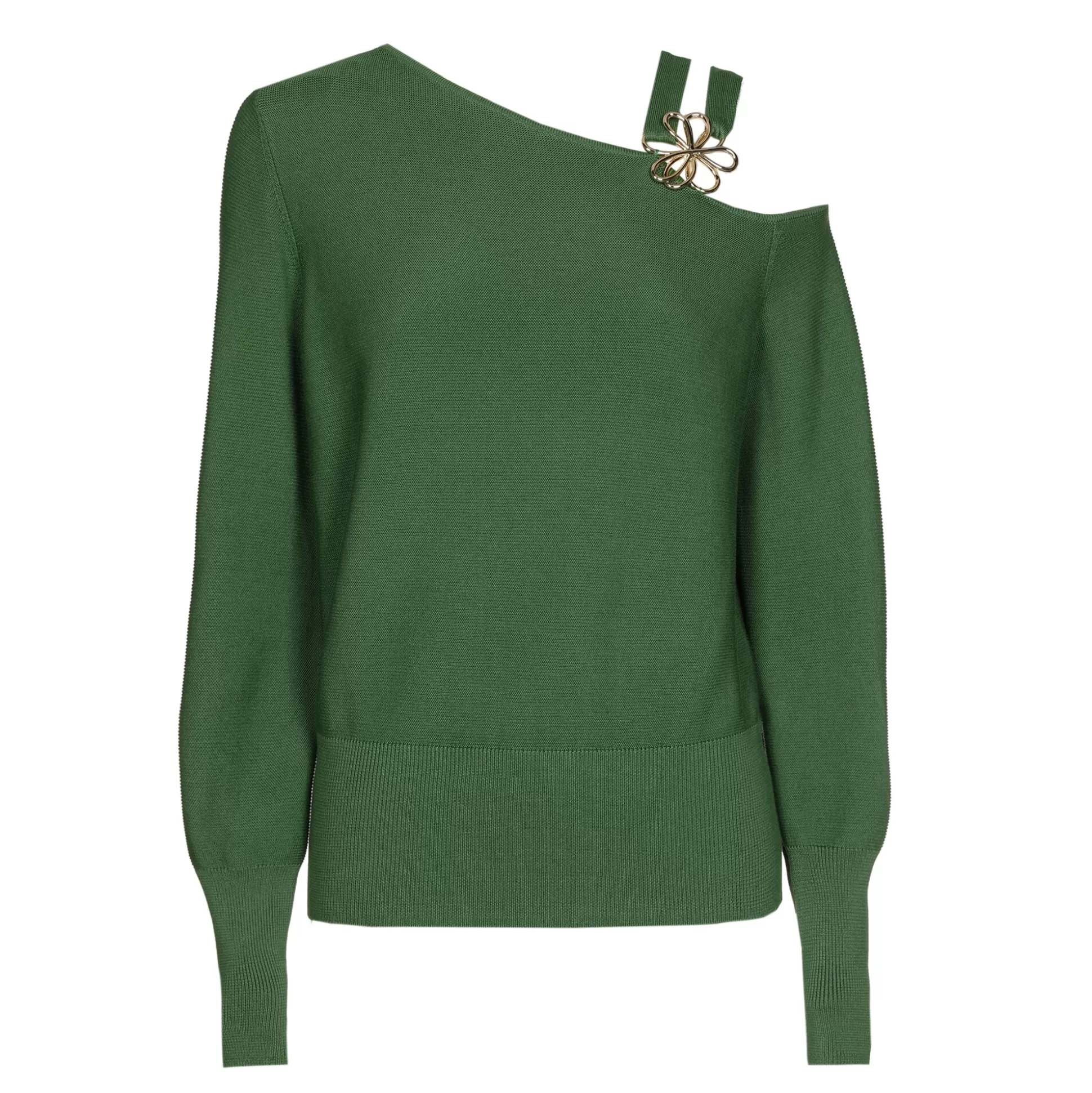 New 1257-62 / Elegante Fijn Gebreide Pull Met Schoudereffect Vrouwen Pulls