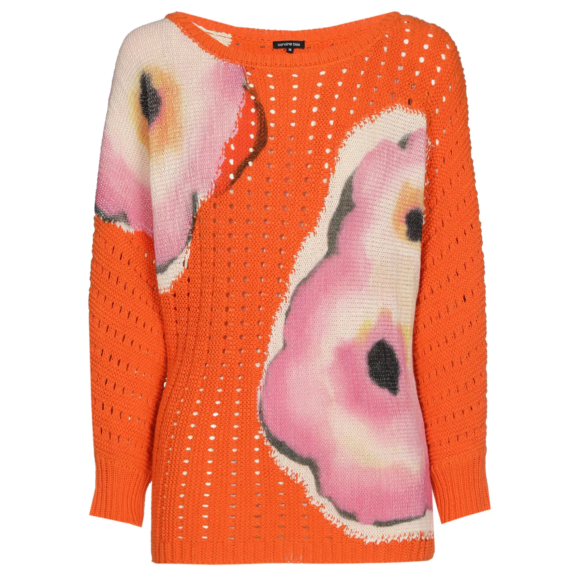 Flash Sale 1280-69 / Los Gebreide Lange Pull Met Opdruk Vrouwen Pulls