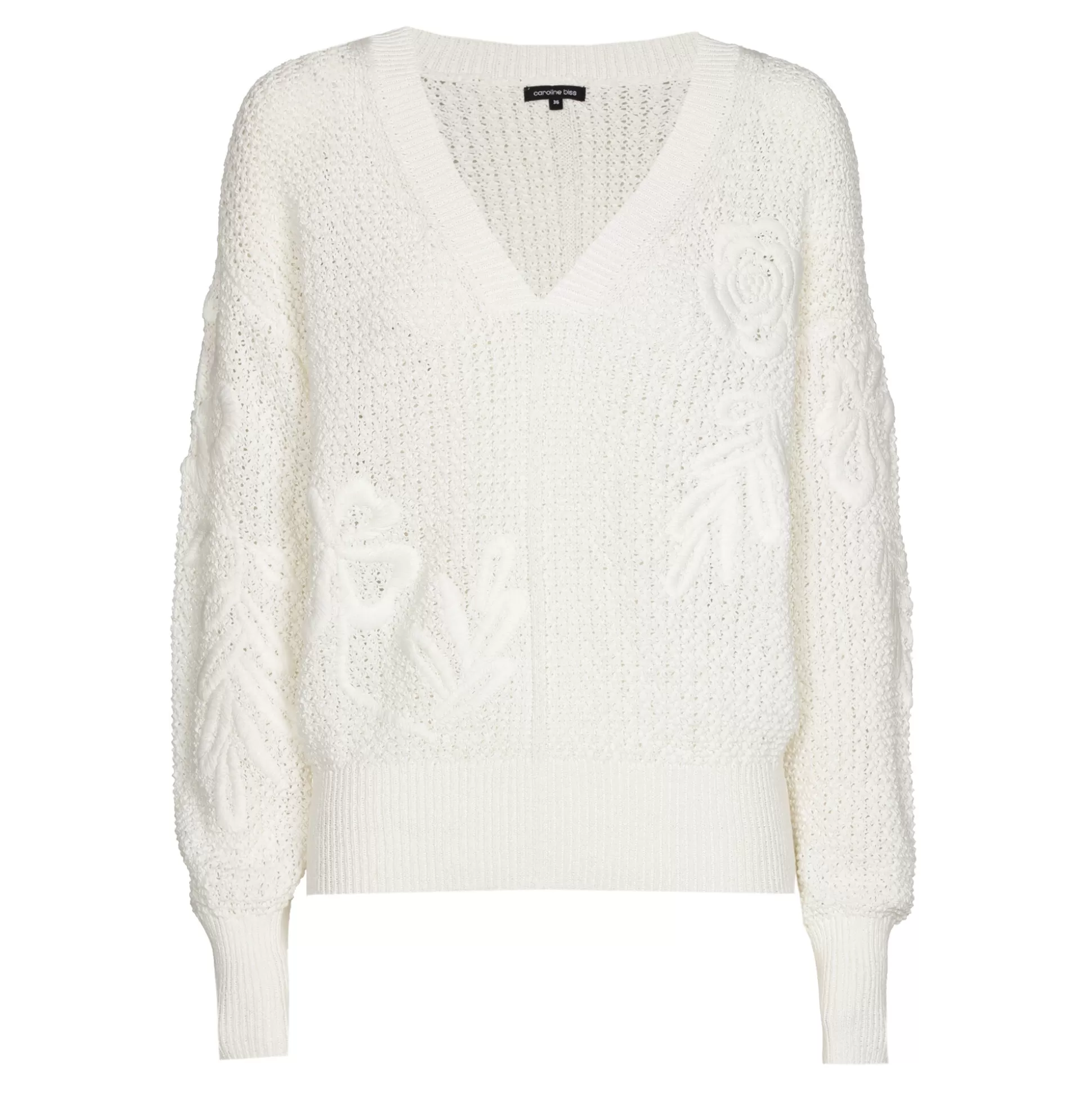 Sale 1294-91 / Vrouwelijke Pull Met Broderie Effect Vrouwen Pulls