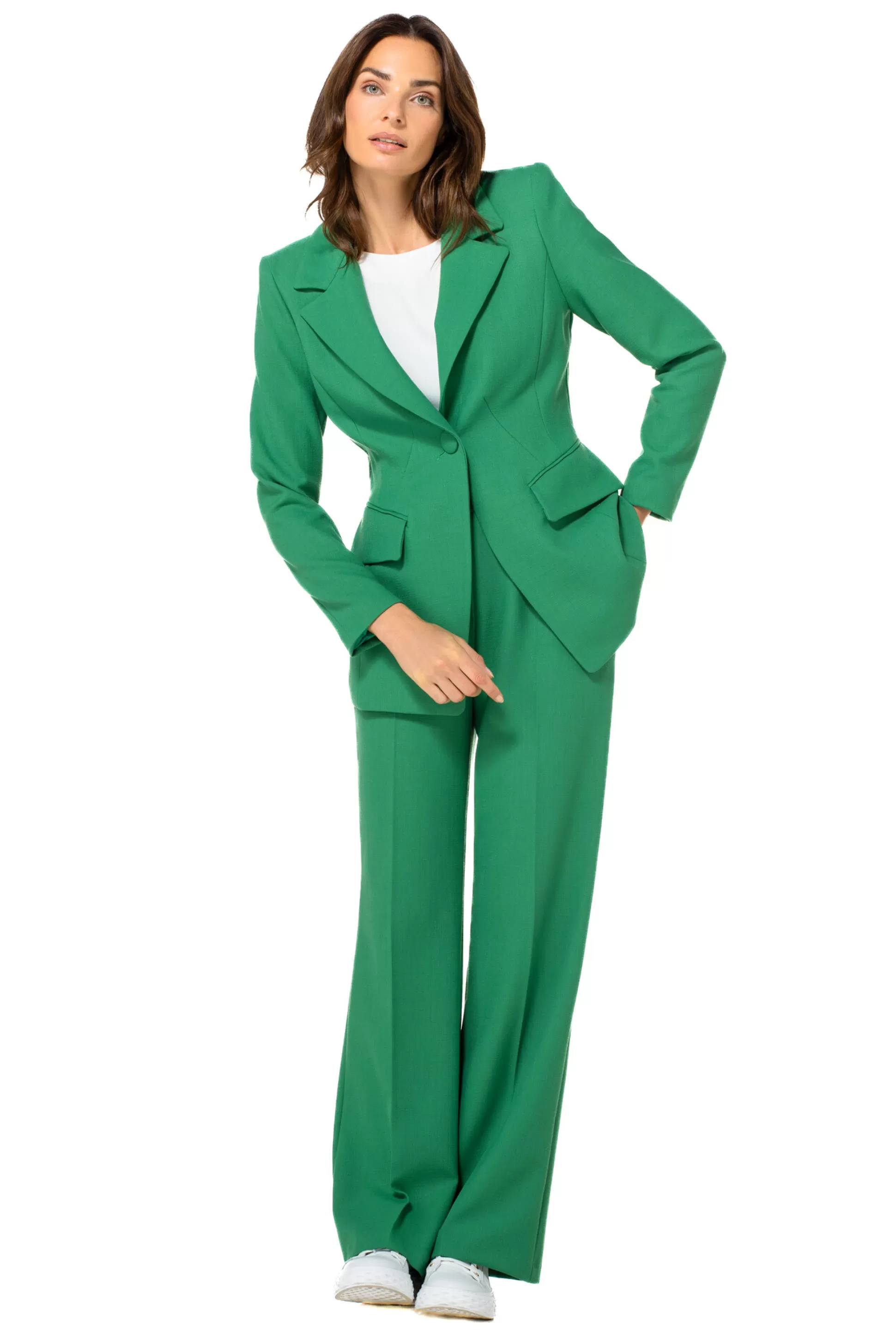 Online 1523-62 / Comfortabele Citylook Broek, Recht Been, Normal Waist Vrouwen Broeken