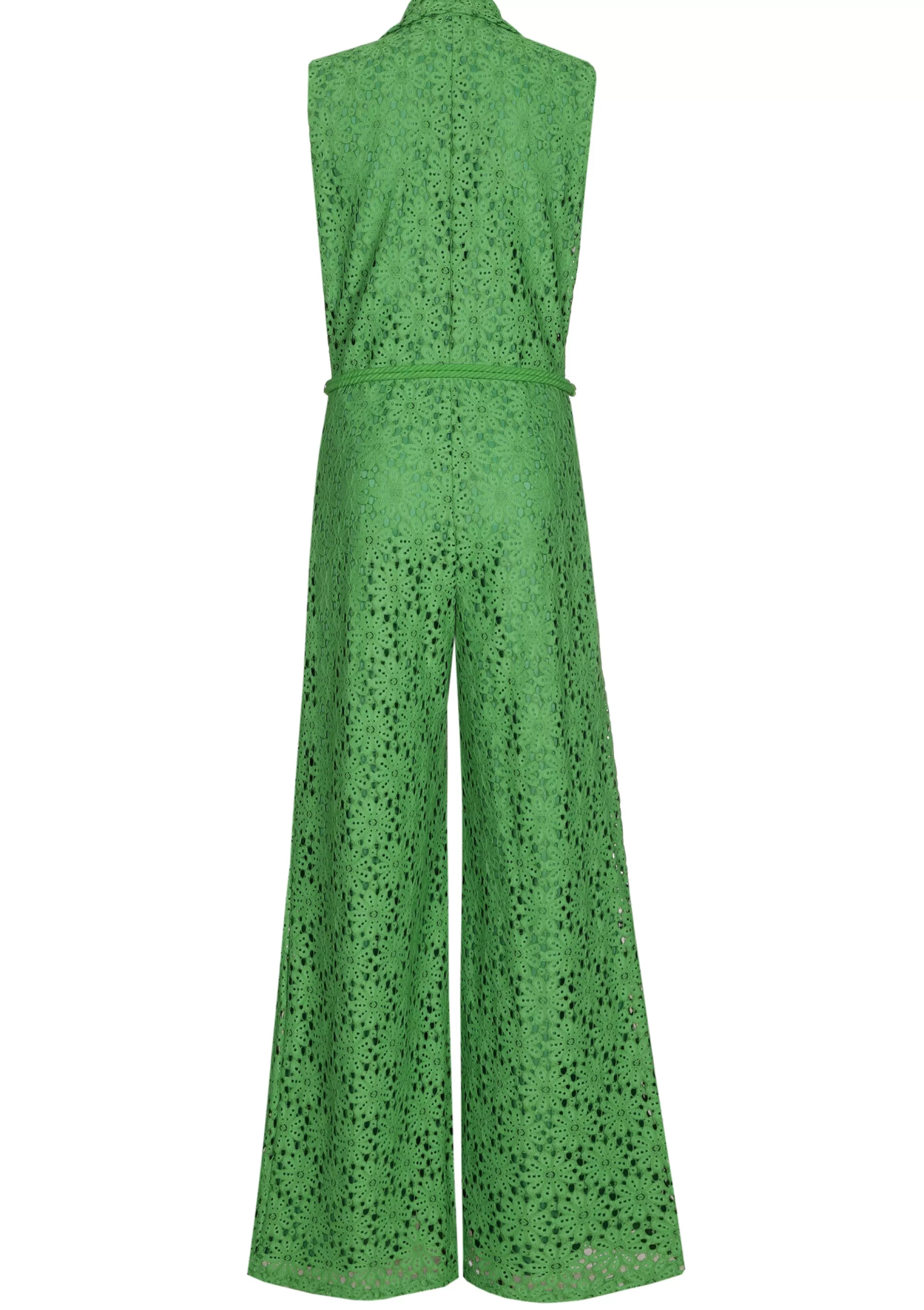 Hot 1529-63 / Soepelvallende Jumpsuit In Kant, Wijd Been Vrouwen Broeken