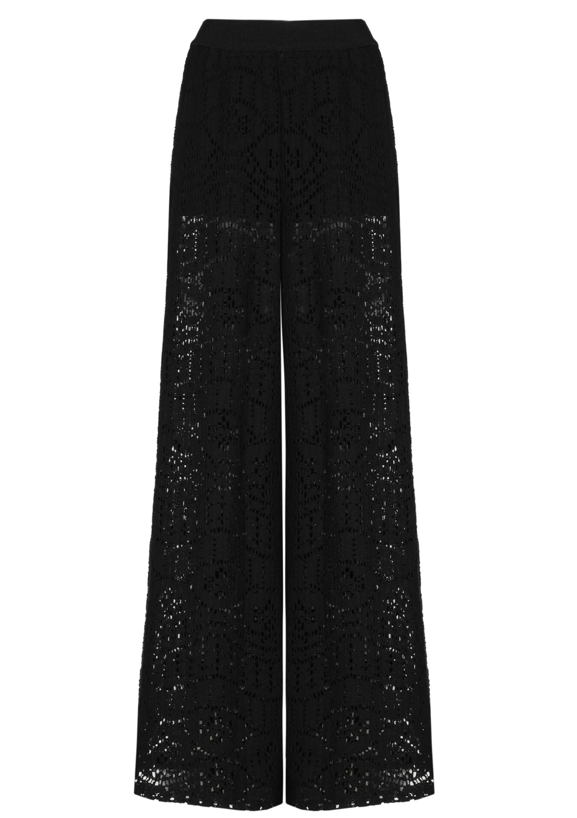 Cheap 1546-10 / Soepelvallende Broek In Crochet, Wijd Been, Normal Waist Vrouwen Broeken