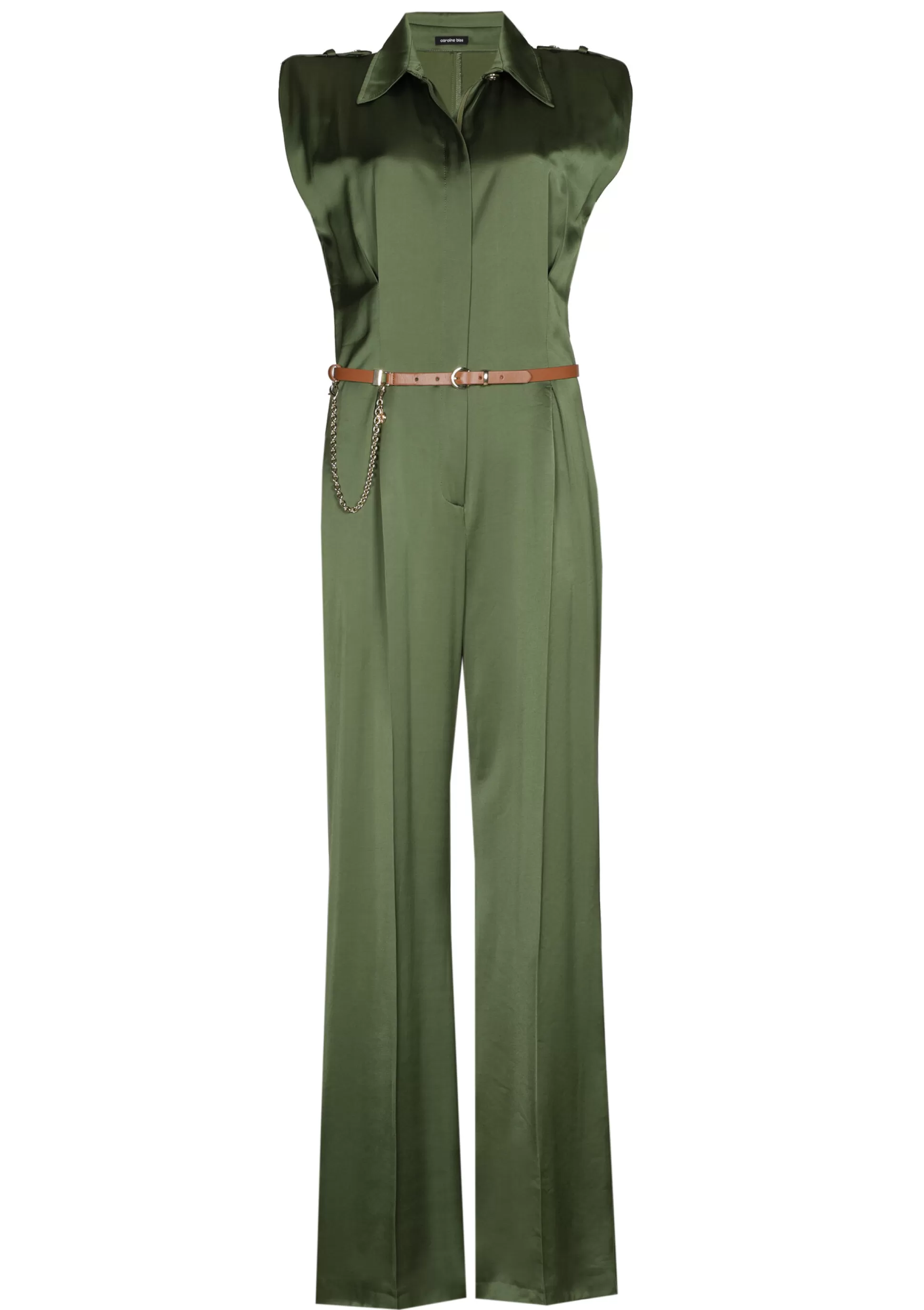 Flash Sale 1564-61 / Geklede Shiny Jumpsuit, Recht Been Vrouwen Broeken