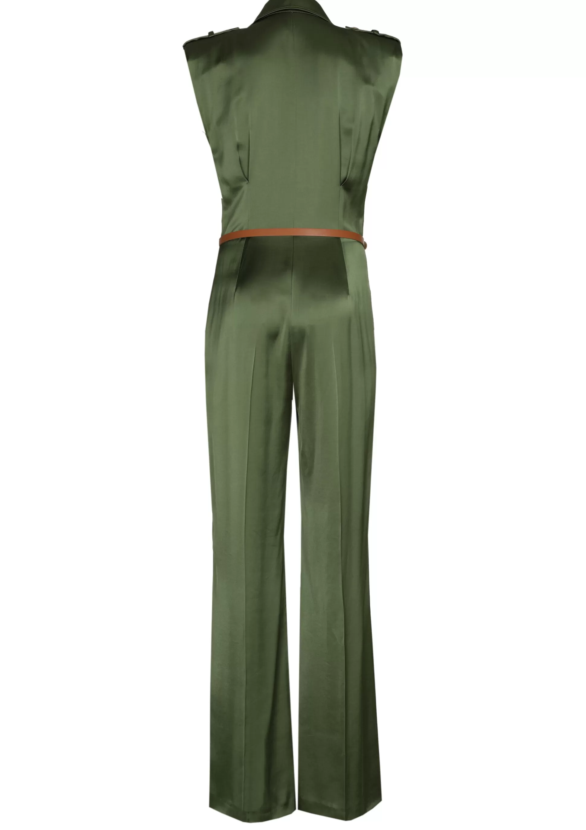 Flash Sale 1564-61 / Geklede Shiny Jumpsuit, Recht Been Vrouwen Broeken