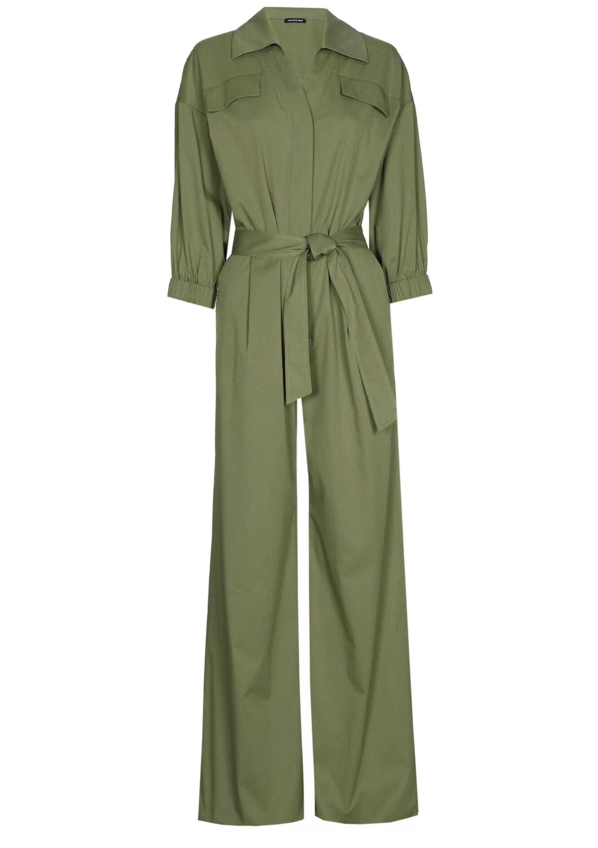 Outlet 1568-60 / Comfortabele Jumpsuit In Katoen, Wijd Been Vrouwen Broeken