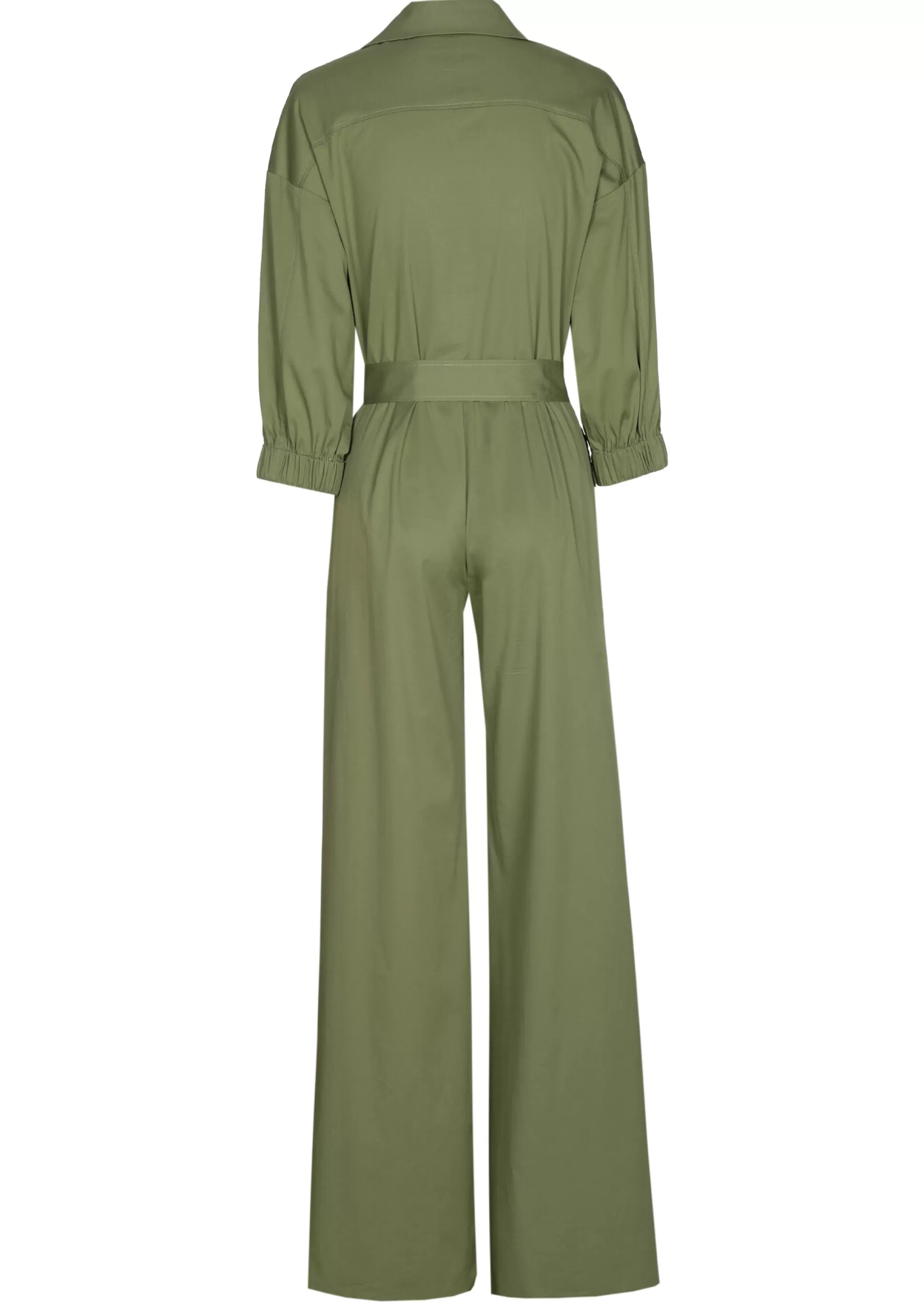 Outlet 1568-60 / Comfortabele Jumpsuit In Katoen, Wijd Been Vrouwen Broeken