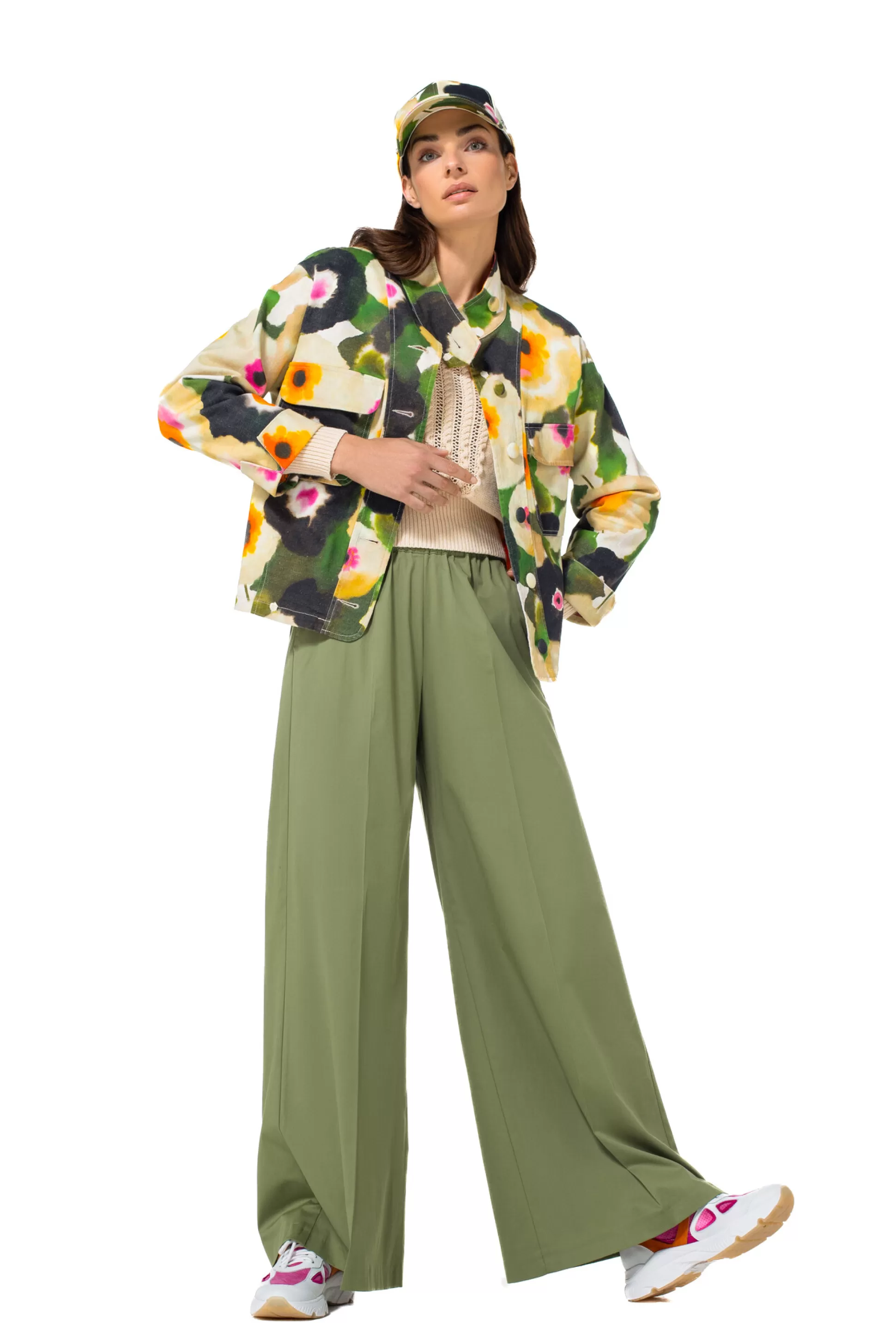 Store 1569-60 / Comfortabele Wijde Broek In Katoen, Normal Waist Vrouwen Broeken