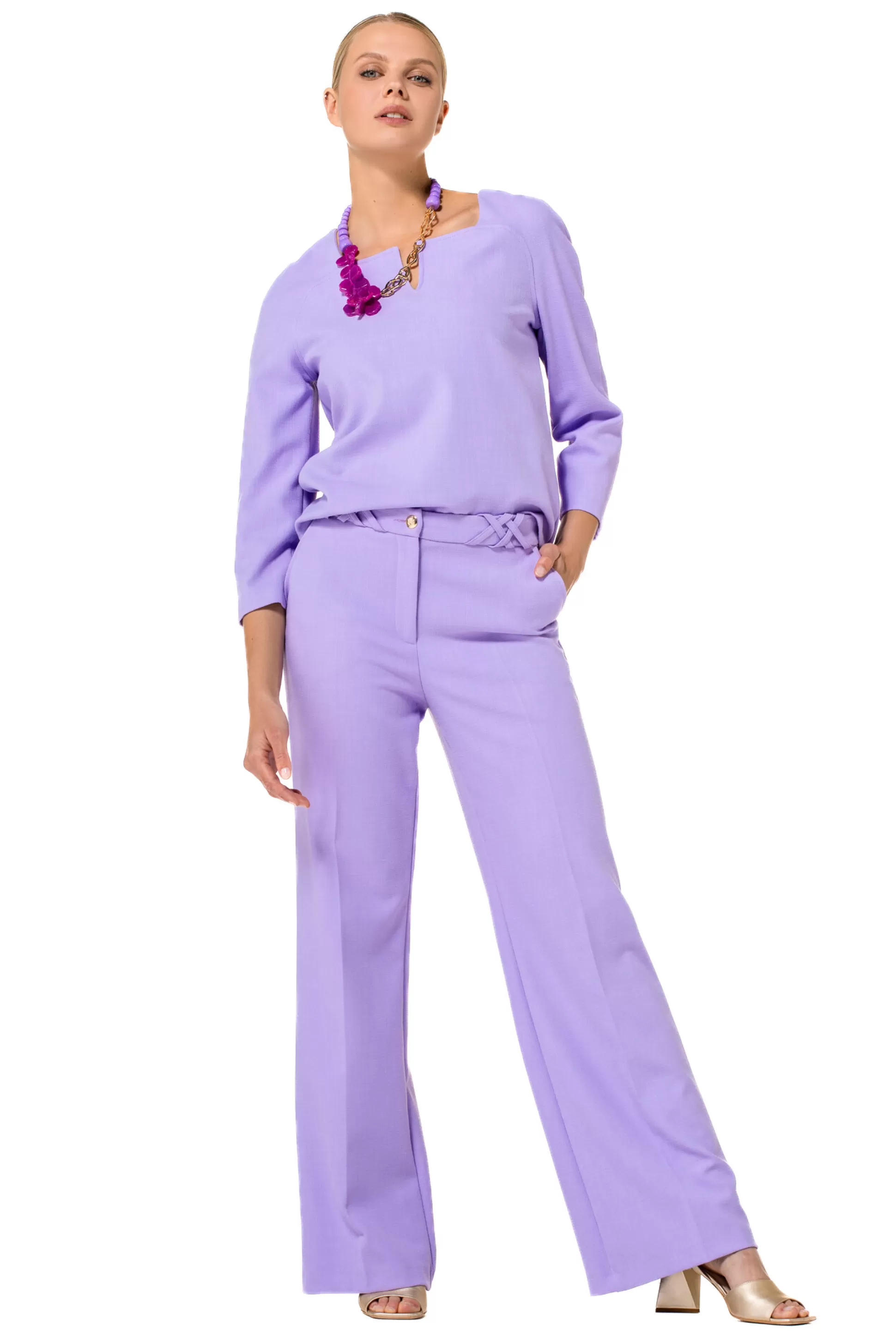 New 1581-46 / Comfortabele Geklede Broek, Recht Been, Normal Waist Vrouwen Broeken