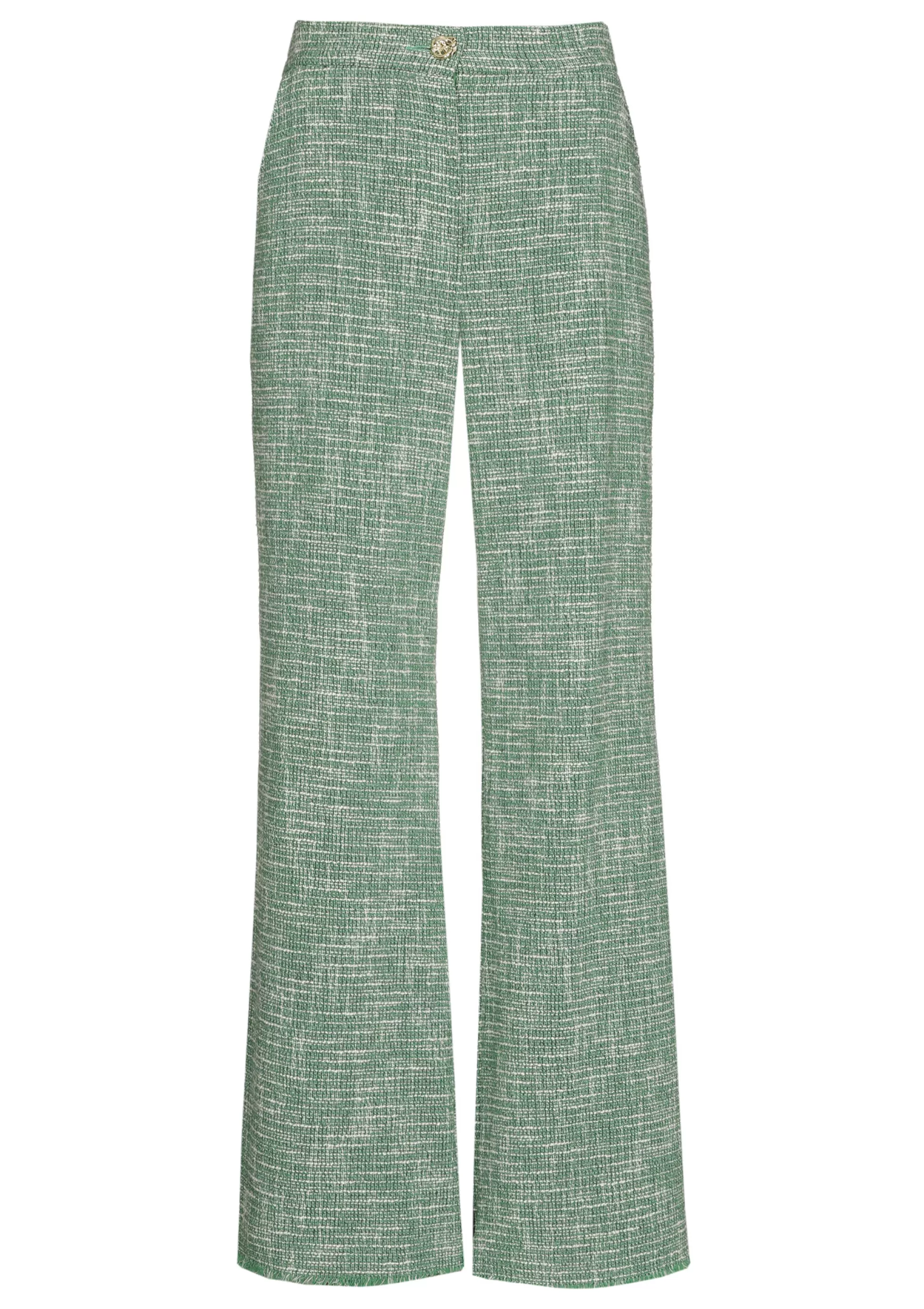 Flash Sale 1588-62 / Broek In Fijne Bouclette, Wijd Been, Normal Waist Vrouwen Broeken