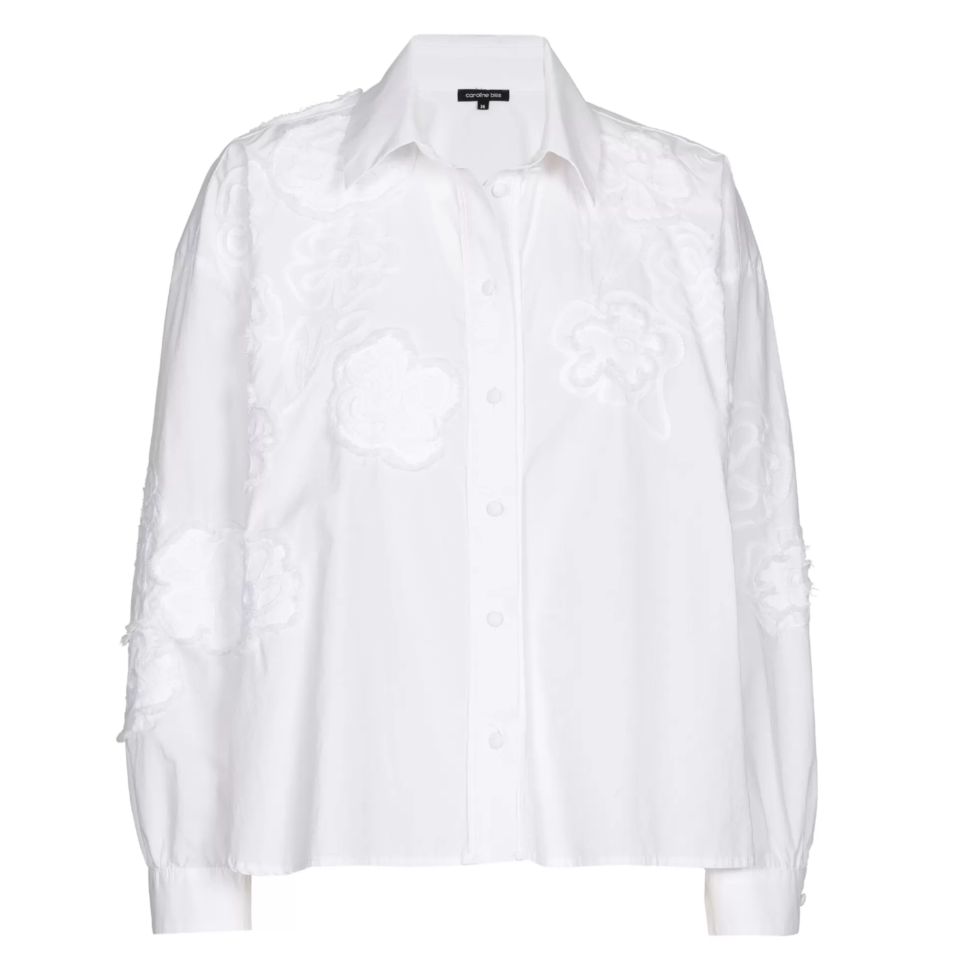 Best Sale 1608-90 / Korte Oversized Katoenen Bloes Met Broderie Vrouwen Tops
