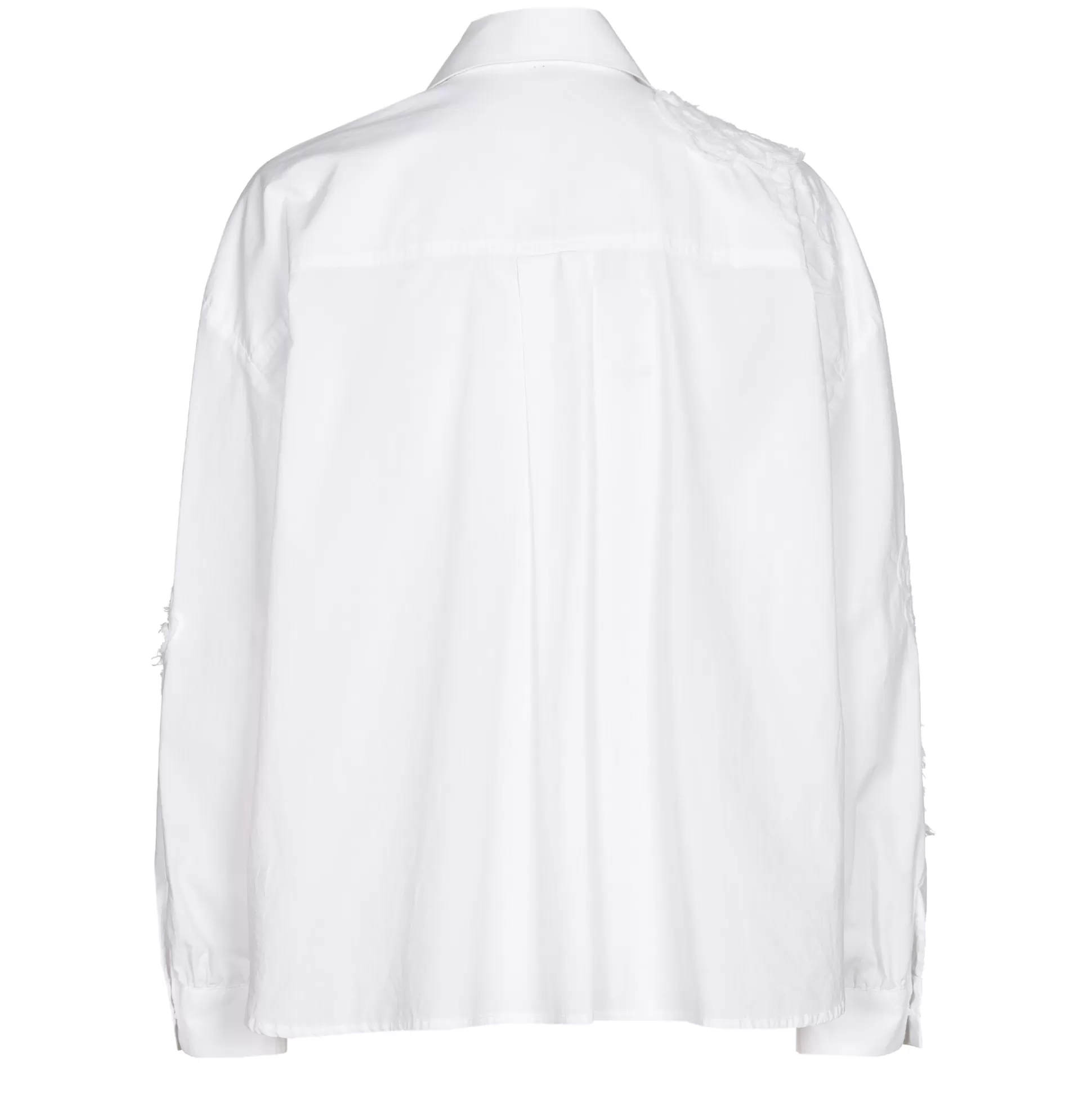 Best Sale 1608-90 / Korte Oversized Katoenen Bloes Met Broderie Vrouwen Tops