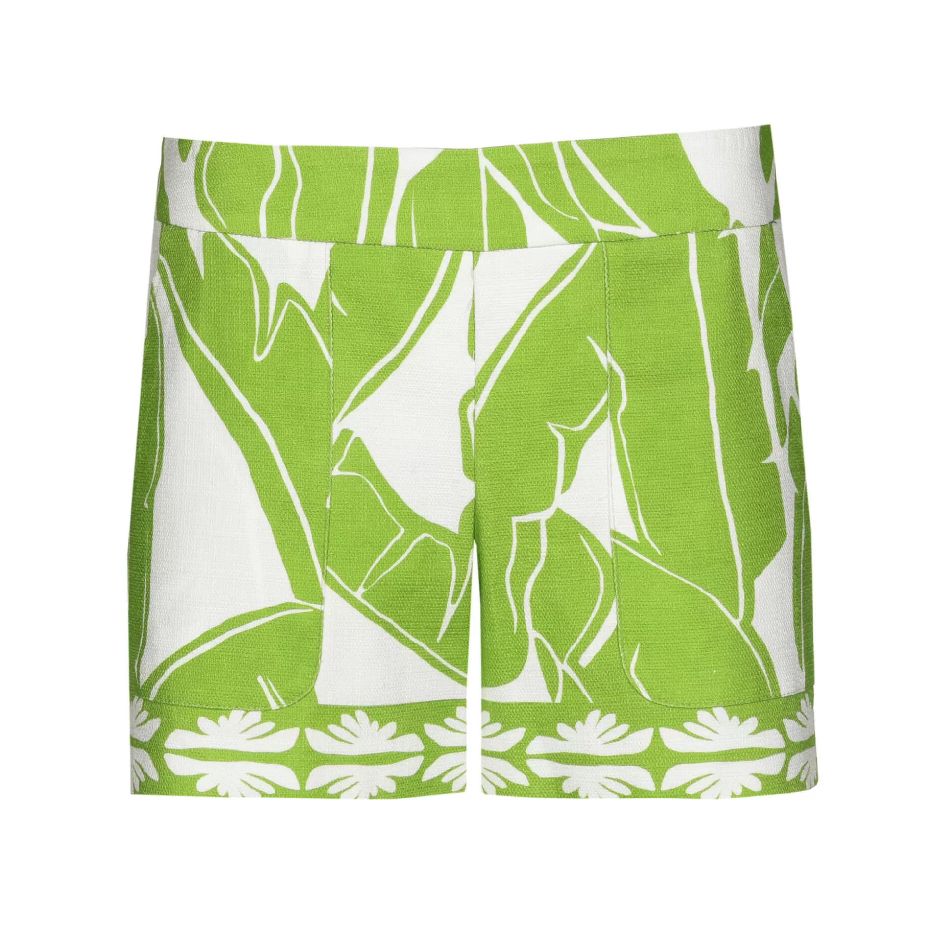 New 3555-79 / Comfortabele Short In Pique Katoen, Normal Waist Vrouwen Broeken